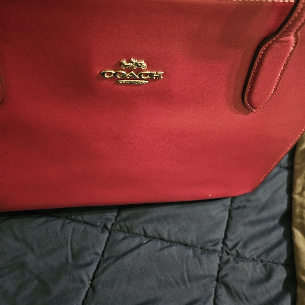 Coach Cherry Red Leather Tote